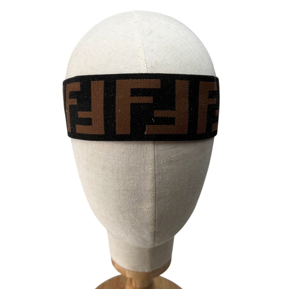 Fendi Roma Zucca FF Monogram Headband Brown Black Made in Italy VINTAGE